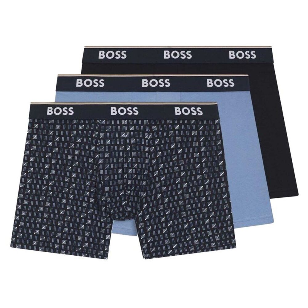 Boss Mens Boxer Shorts (Pack of 3) / Blue/Navy